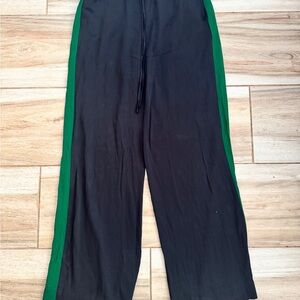 FRAME Black Satin Side Stripe Track Pants